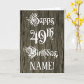 Carte 49e anniversaire : Texte élégant et raffiné; Faux  (Fleur jaune)