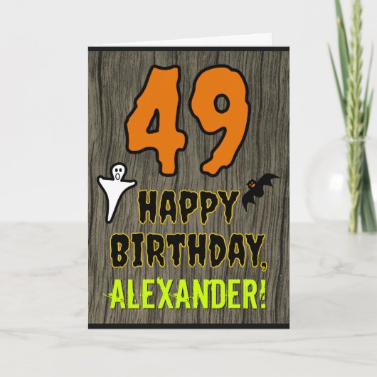 Carte 49e Anniversaire : Thème effrayant d'Halloween, no (Devant)