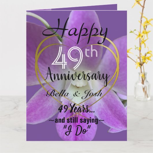 Carte 49th Wedding Anniversary (Fleur jaune)