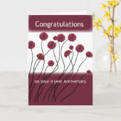 Carte 4 Anniversaire 12 Étapes Fleurs de récupération (Fleur jaune)