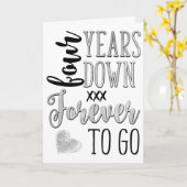 Carte 4 Anniversaire, 4e, Quatre à la baisse pour toujou (Fleur jaune)