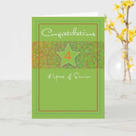 Carte 4 ans Anniversaire de l'employé, Étoile de service (Fleur jaune)