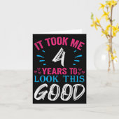 Carte 4 Ans Anniversaire Devis Graphiques Funny 4e B-da (Fleur jaune)