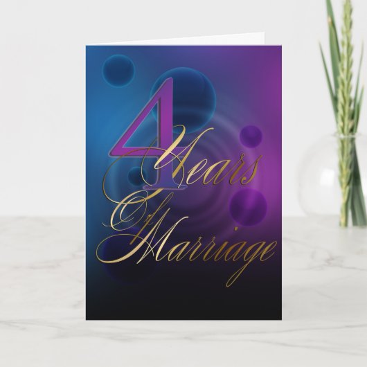 Carte 4 ans de mariage (carte anniversaire) (Devant)