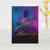 Carte 4 ans de mariage (carte anniversaire) (Fleur jaune)