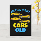 Carte 4 Ans Voitures Anniversaire Thème de fête (Fleur jaune)