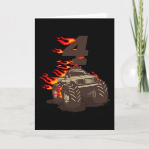 Carte 4 CAMION DE MONSTRE DE L'ANNIVERSAIRE 4E Camion-en