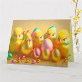 Carte 4 Collection de poulet de Pâques (Fleur jaune)