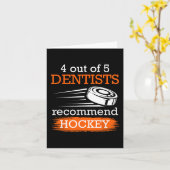 Carte 4 dentistes sur 5 recommandent Hockey Ice hockey (Fleur jaune)