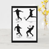 Carte 4 joueurs de football (Fleur jaune)