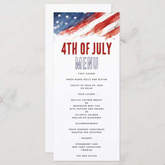 Carte 4 juillet (Devant / Derrière)