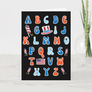 Carte 4 juillet Abc Alphabetique Patriotique Préscolaire