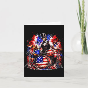 Carte 4 juillet abraham lincoln jouant aux tambours batt