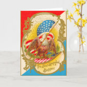 Carte 4 juillet aigle américain (Fleur jaune)
