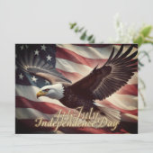 Carte 4 juillet aigle avec drapeau américain (Debout devant)