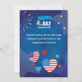 Carte 4 juillet American USA Firework Patriotique Person (Dos)