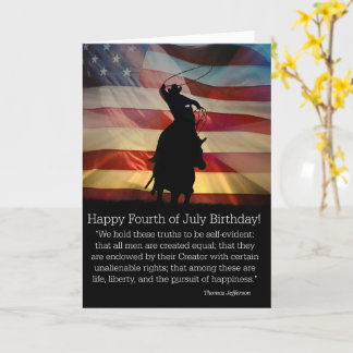 Carte 4 juillet Anniversaire Pays Western Cowboy