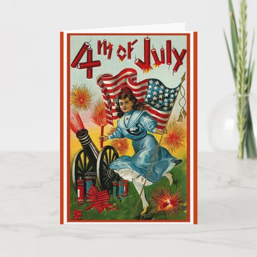 Carte 4 juillet - art vintage (Devant)