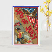 Carte 4 juillet - art vintage (Fleur jaune)