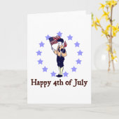Carte 4 juillet art vintage heureux (Fleur jaune)