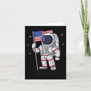 Carte 4 juillet astronaute USA American Flag Fun Patrio