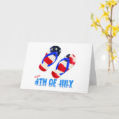 Carte 4 juillet - bascule électronique heureuse (Fleur jaune)