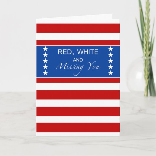 Carte 4 juillet blanc rouge et vous manquant (Devant)
