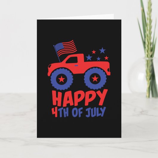 Carte 4 juillet camion monstre pour enfants USA (Devant)