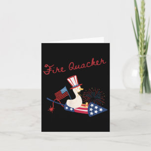 Carte 4 juillet Canard Firequacker Patriotique Quatrième