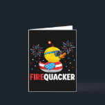 Carte 4 juillet Canard Firequacker Patriotique Quatrième<br><div class="desc">4 juillet Canard Firequacker Patriotique 4 Juillet Drôle</div>