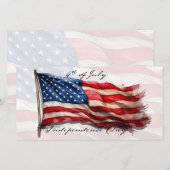 Carte 4 juillet - Célébrer avec le drapeau américain (Devant / Derrière)