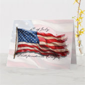 Carte 4 juillet – Célébrez avec le drapeau américain (Fleur jaune)