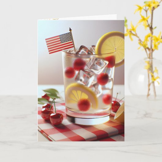 Carte 4 juillet Cocktail (Fleur jaune)