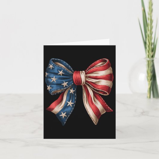 Carte 4 juillet Coquette Bow American Flag 1776 Indepe (Devant)