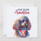 Carte 4 juillet de caniche patriotique (Devant)