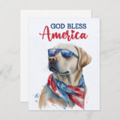 Carte 4 juillet de trieur de chiens patriotiques d (Devant / Derrière)