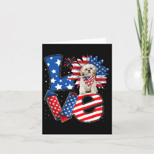 Carte 4 juillet Décor Patriotique Amour Shih Tzu Chien U