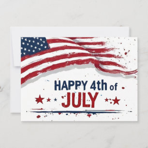 Carte 4 juillet - Drapeau américain artistique éclabouss