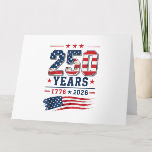 Carte 4 juillet Drapeau américain patriotique 250e anniv