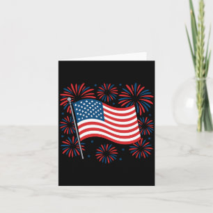 Carte 4 juillet drapeau des États-Unis Feux d'artifice p
