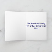 Carte 4 juillet Drapeau et feux d'artifice Ajouter votre (Intérieur)