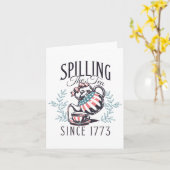 Carte 4 juillet Drôle De Déverser Le Thé Depuis 1773 Qua (Fleur jaune)