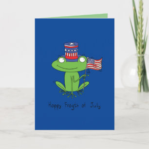 Carte 4 juillet drôle Grenouille américaine