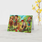 Carte 4 juillet enfant Vintage (Fleur jaune)