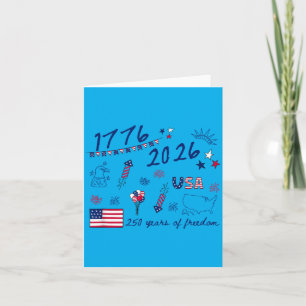 Carte 4 juillet États-Unis 250 ans de Dom Patriotique