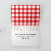 Carte 4 juillet Étincelles et drapeaux dans un bocal (Intérieur)