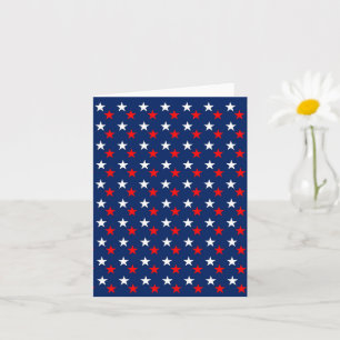 CARTE 4 JUILLET / ETOILES BLANCHES ET BLEUES ROUGES