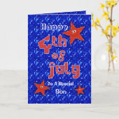 Carte 4 juillet Étoiles pour son (Fleur jaune)