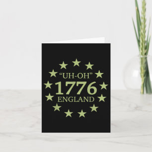 Carte 4 juillet Euh-oh Angleterre 1776 Funny American Pa
