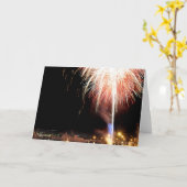 Carte 4 juillet feux d'artifice (Fleur jaune)